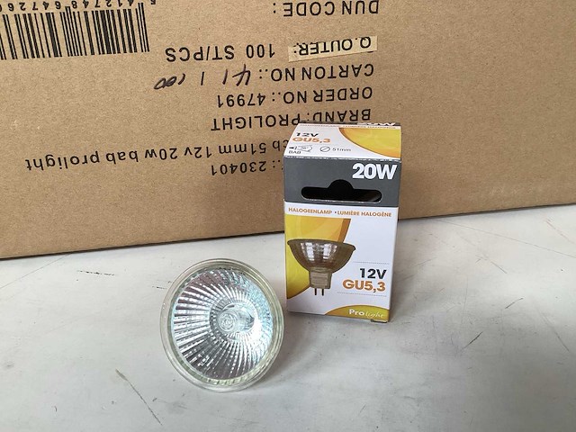 Halogeenlamp 12v 20watt (100x) - afbeelding 1 van  3