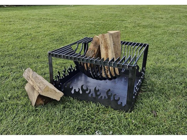 Halve vuurbol vuurkorf handmade cortenstaal - afbeelding 1 van  9