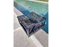 Halve vuurbol vuurkorf handmade cortenstaal - afbeelding 8 van  9