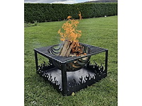 Halve vuurbol vuurkorf handmade cortenstaal - afbeelding 8 van  9