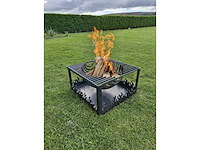 Halve vuurbol vuurkorf handmade cortenstaal - afbeelding 9 van  9