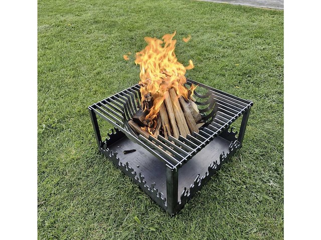 Halve vuurbol vuurkorf handmade cortenstaal - afbeelding 3 van  9