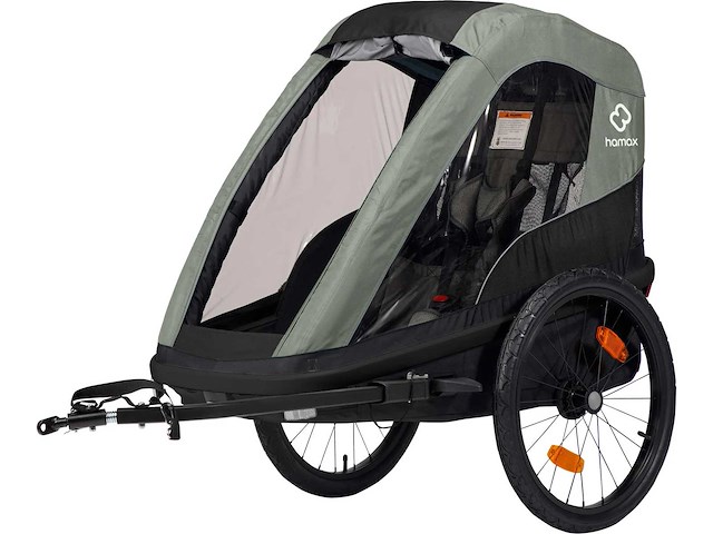 Hamax avenida one fietstrailer - olivgroen - afbeelding 2 van  2