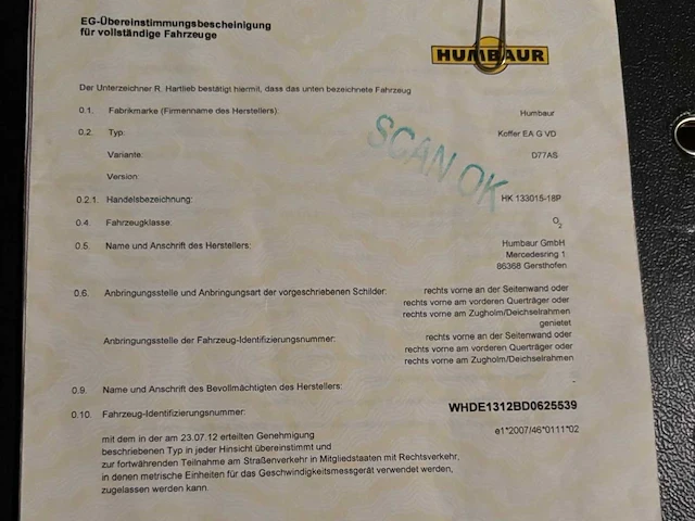 Hambaur d77as koffer ea g vd aanhangwagen - afbeelding 17 van  26