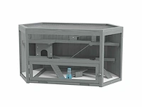 Hamsterkoi, 3 niveaus, afneembare bak, hout/metaal - afbeelding 2 van  4