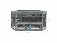 Hamsterkoi, 3 niveaus, afneembare bak, hout/metaal - afbeelding 3 van  4