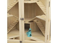 Hamsterkooi - 4 niveaus, met voeder, schommel, helling en kennels - afbeelding 2 van  12