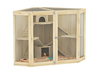 Hamsterkooi - 4 niveaus, met voeder, schommel, helling en kennels - afbeelding 3 van  12