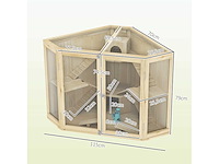 Hamsterkooi - 4 niveaus, met voeder, schommel, helling en kennels - afbeelding 7 van  12