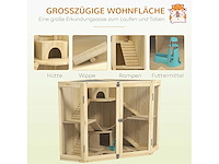 Hamsterkooi - 4 niveaus, met voeder, schommel, helling en kennels - afbeelding 8 van  12