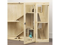 Hamsterkooi - 4 niveaus, met voeder, schommel, helling en kennels - afbeelding 12 van  12