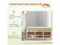 Hamsterkooi, kooi, gerbils 2 niveaus, dak openend raam, hut 2 schaal, 115 x 57 x 55 cm, natuurlijk hout effect - afbeelding 5 van  5