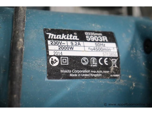 Handcirkelzaag makita 5903r, 2000w, werking niet gekend - afbeelding 3 van  3