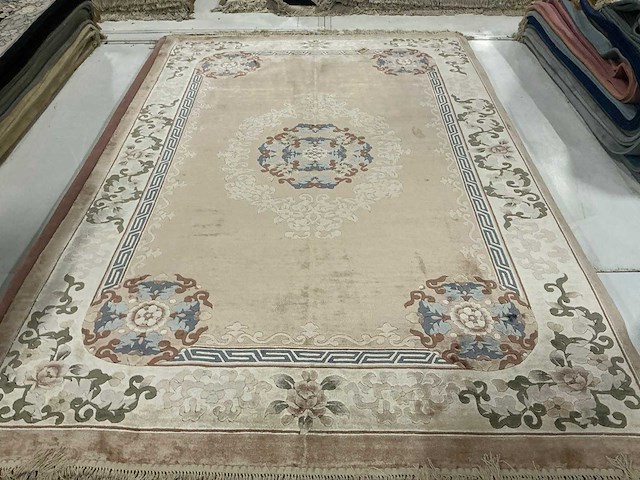 Handgeknoopt chinees tapijt in art silk (7x) - afbeelding 1 van  8