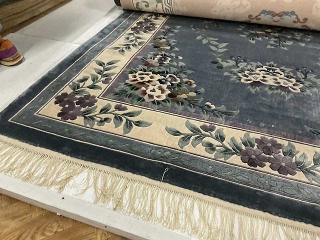 Handgeknoopt chinees tapijt in art silk (7x) - afbeelding 7 van  8