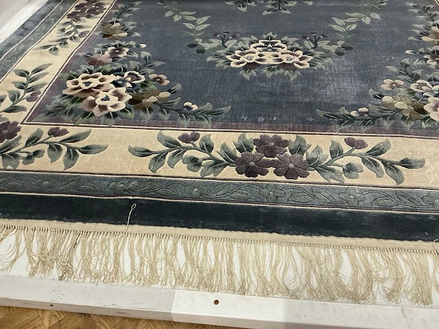 Handgeknoopt chinees tapijt in art silk (7x) - afbeelding 8 van  8