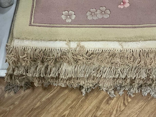 Handgeknoopt chinees tapijt in wol (10x) - afbeelding 3 van  11