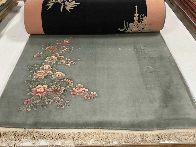 Handgeknoopt chinees tapijt in wol (13x) - afbeelding 2 van  14