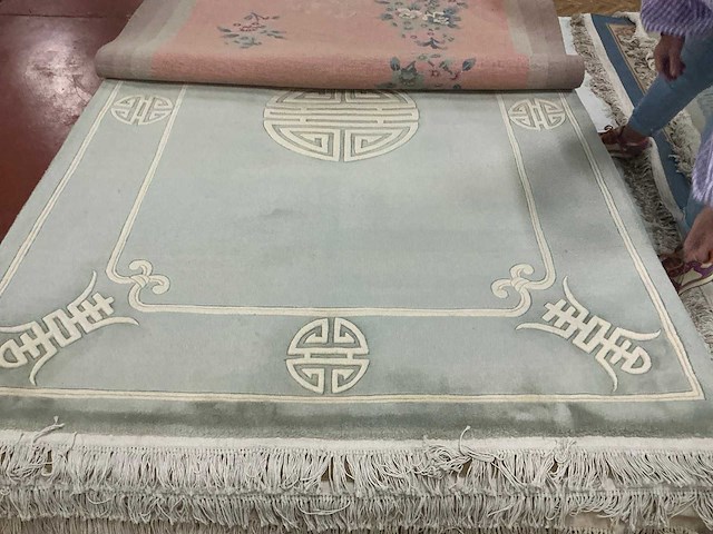 Handgeknoopt chinees tapijt in wol (14x) - afbeelding 9 van  16