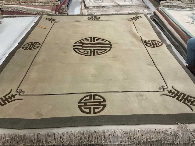 Handgeknoopt chinees tapijt in wol (6x) - afbeelding 1 van  8