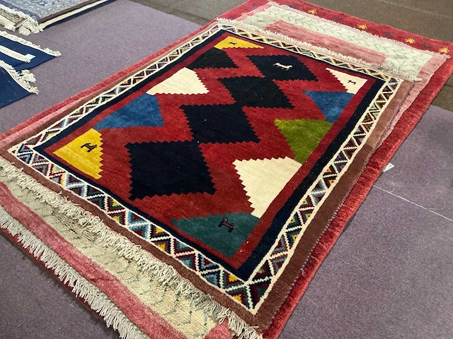 Handgeknoopt iraans gabbeh tapijt in wol (6x) - afbeelding 4 van  8