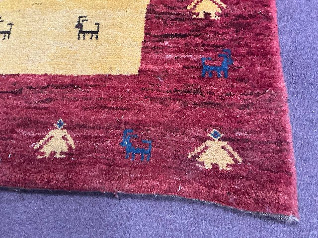 Handgeknoopt iraans gabbeh tapijt in wol (6x) - afbeelding 8 van  8