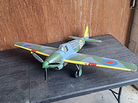 Handgemaakte vliegtuig in puur hout(levenswerk) brits carrier-based jachtvliegtuig-verkenner wo2 fairey fulmar. l 810mm b 1000mm h 300mm