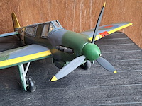 Handgemaakte vliegtuig in puur hout(levenswerk) brits carrier-based jachtvliegtuig-verkenner wo2 fairey fulmar. l 810mm b 1000mm h 300mm - afbeelding 4 van  5