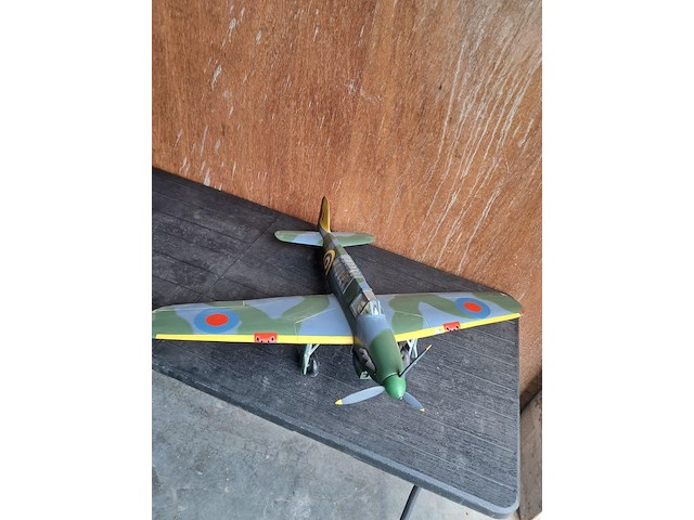 Handgemaakte vliegtuig in puur hout(levenswerk) brits carrier-based jachtvliegtuig-verkenner wo2 fairey fulmar. l 810mm b 1000mm h 300mm - afbeelding 5 van  5