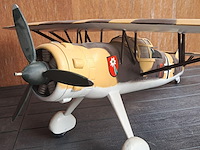 Handgemaakte vliegtuig in puur hout(levenswerk) brits verbindings en verkenningsvliegtuig wo2 westland lysander l 770mm b 1000mm h 280mm - afbeelding 4 van  6