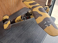 Handgemaakte vliegtuig in puur hout(levenswerk) brits verbindings en verkenningsvliegtuig wo2 westland lysander l 770mm b 1000mm h 280mm - afbeelding 5 van  6