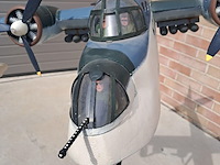 Handgemaakte vliegtuig in puur hout.(levenswerk)brist vliegtuigboot wo2 short sunderland (bommenwerper) l 1117mm b 1442mm h op poot 1470 mm - afbeelding 2 van  6