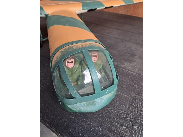 Handgemaakte vliegtuig in puur hout.(levenswerk)brits troepentransport wo2 air speed as.51-as.58 horsa l 800mm b 960mm h 250mm - afbeelding 5 van  5