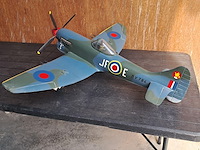 Handgemaakte vliegtuig in puur hout.levenswerk)hauwker tempest mk.v brits jachtvliegtuig wo2 l 740mm b 880mm h 370mm - afbeelding 3 van  5