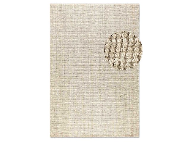 Handgeweven boute jute tapijt 105973 ivoorwit 190x280 - afbeelding 2 van  3