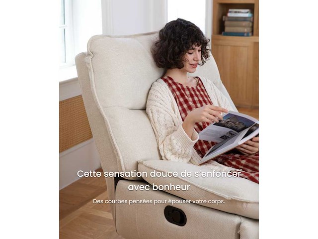 Handmatige draai- en kantelrelaxstoel (lichtgrijs) - afbeelding 3 van  9