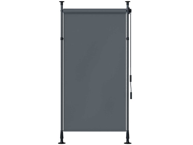 Handmatige intrekbare jaloezie op voetstuk, verstelbare lengte, krukaskrukasinstallatie zonder boren, metalen aluminium. polyester donkergrijs - afbeelding 1 van  4