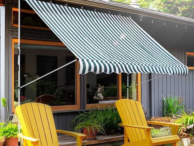 Handmatige intrekbare luifel teleskopische luifel zonder boren 3l x 1,5l m - afbeelding 1 van  7