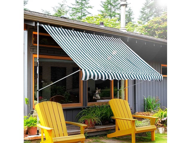 Handmatige intrekbare luifel teleskopische luifel zonder boren 3l x 1,5l m - afbeelding 2 van  7