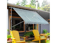 Handmatige intrekbare luifel teleskopische luifel zonder boren 3l x 1,5l m - afbeelding 2 van  7