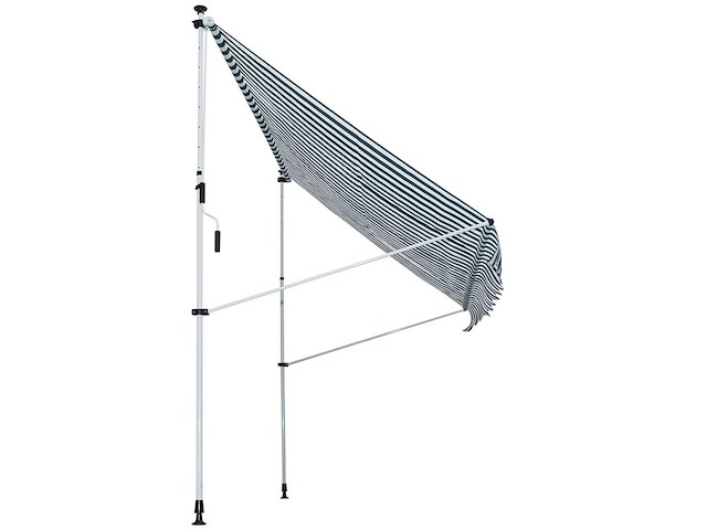 Handmatige intrekbare luifel teleskopische luifel zonder boren 3l x 1,5l m - afbeelding 3 van  7