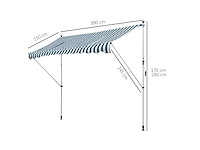 Handmatige intrekbare luifel teleskopische luifel zonder boren 3l x 1,5l m - afbeelding 4 van  7