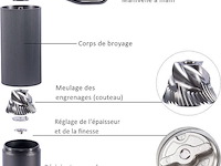 Handmatige koffiemolen aluminium - afbeelding 2 van  4