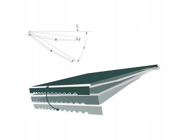 Handmatige luifel - 250 x 300 cm - afbeelding 2 van  6