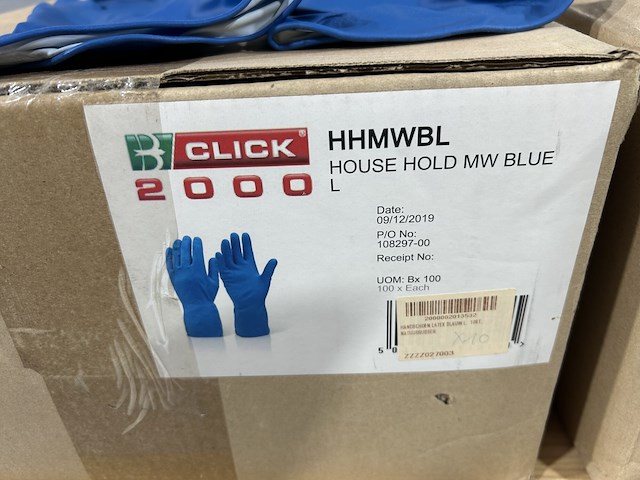 Handschoen huishouden blauw l - 600paar - afbeelding 2 van  3