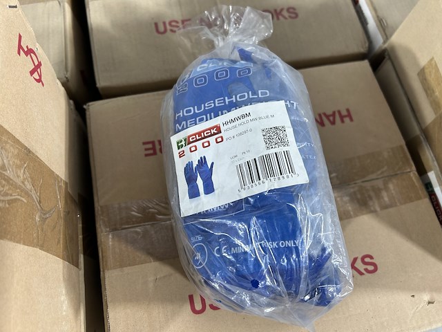 Handschoen huishouden blauw m 2000paar - afbeelding 2 van  3