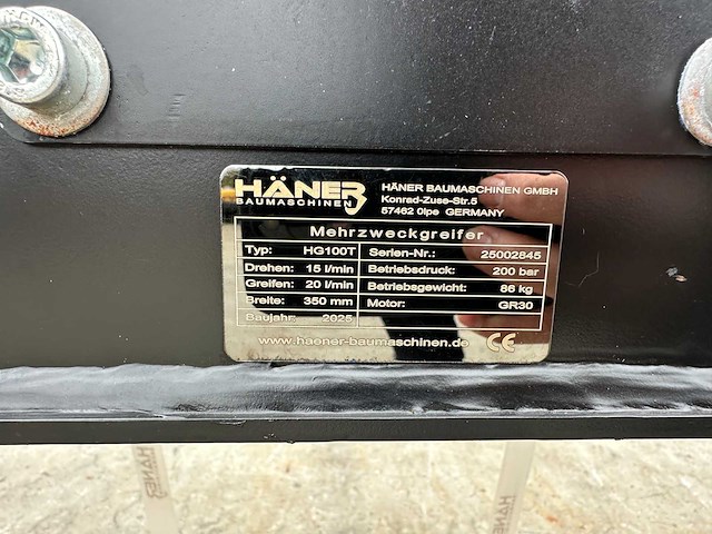 Haner - 2025 - hg100t - sorteergrijper - afbeelding 8 van  8