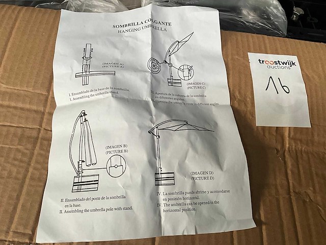 Hangend parasol spa - afbeelding 2 van  3