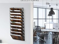 Hangende metalen documentenmap 10 houten vakken - afbeelding 1 van  4