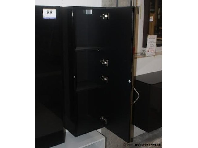 Hangkast 1deur lak zwart glanzend - afbeelding 2 van  2